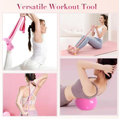 Pilates Kit for Women, 15-Piece Ultimate Pilates Set with Pink Pilates Ring, Ball, Resistance Bands & Essentials - Premium Home Workout Equipment for Full Body Sculpting & Toning, Beginner to Pros