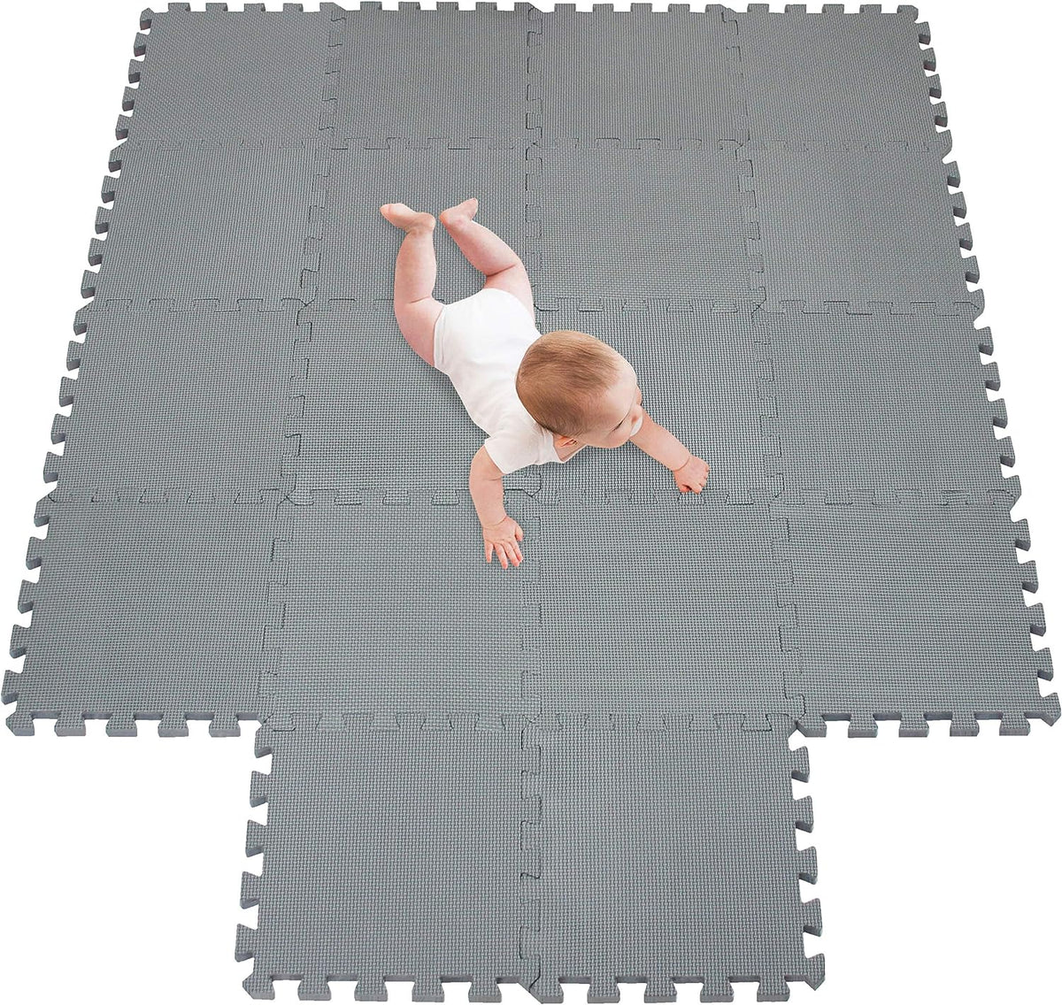 Foam Play Mat Thick Soft EVA Interlocking Foam Floor Mats Children Yoga Exercise Multi Jigsaw Puzzle Blocking Board Kids Playmats Play Grey L