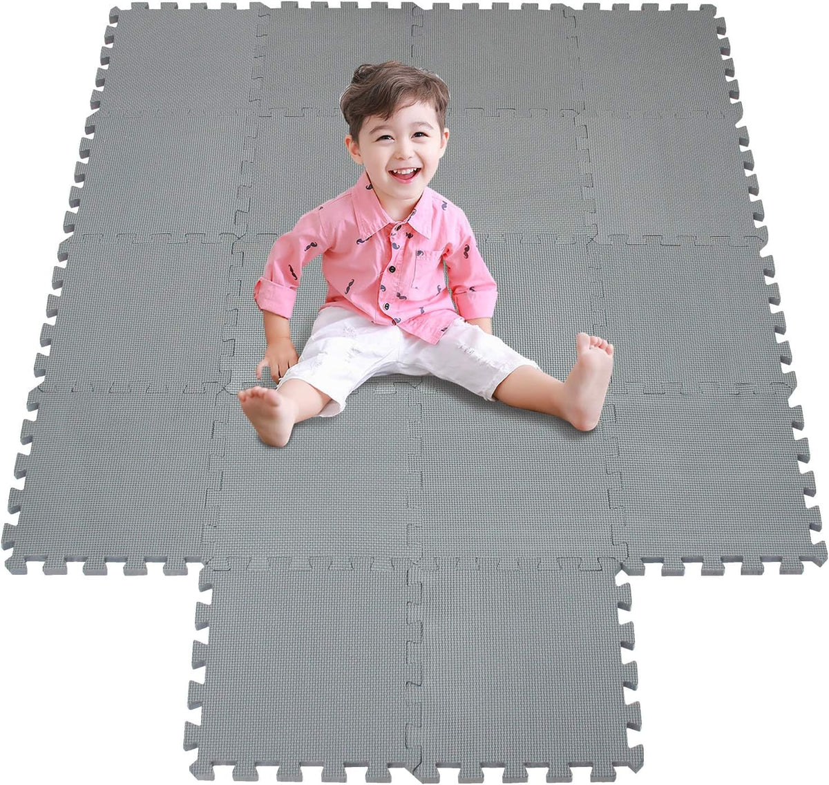 Foam Play Mat Thick Soft EVA Interlocking Foam Floor Mats Children Yoga Exercise Multi Jigsaw Puzzle Blocking Board Kids Playmats Play Grey L