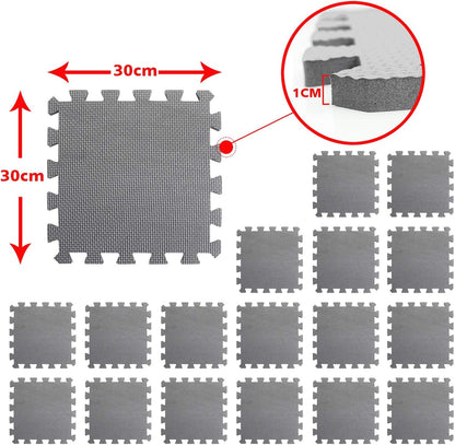 Foam Play Mat Thick Soft EVA Interlocking Foam Floor Mats Children Yoga Exercise Multi Jigsaw Puzzle Blocking Board Kids Playmats Play Grey L