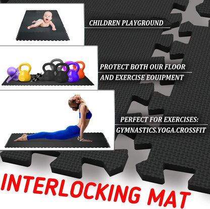 Foam Play Mat Thick Soft EVA Interlocking Foam Floor Mats Children Yoga Exercise Multi Jigsaw Puzzle Blocking Board Kids Playmats Play Grey L