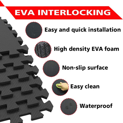 Foam Play Mat Thick Soft EVA Interlocking Foam Floor Mats Children Yoga Exercise Multi Jigsaw Puzzle Blocking Board Kids Playmats Play Grey L