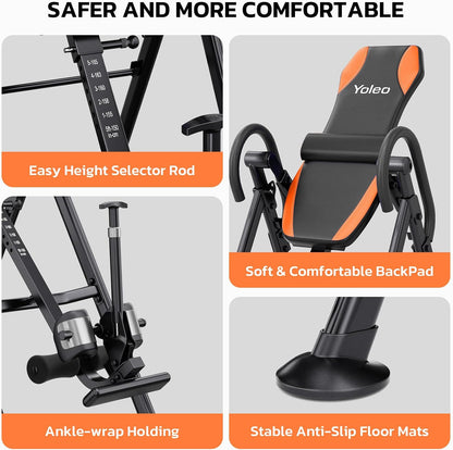 YOLEO Gravity Inversion Table for Back Pain Relief 2026 New Inversion Table