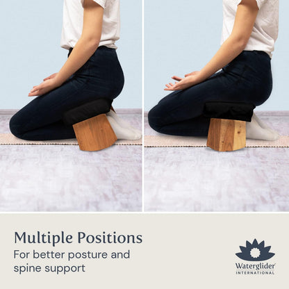 Meditation Bench (Zen Black), Seiza, Sustainable Acacia Wood with Curved Bottom Edges for the Perfect Posture, Meditation Stool, Prayer Bench, Meditation Chair, Yoga Stool