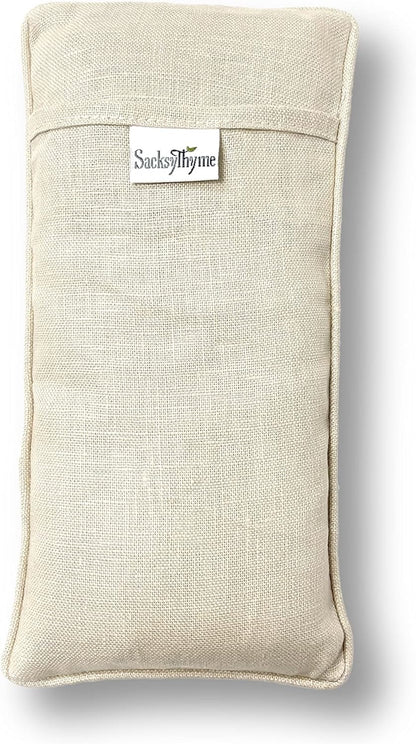 Organic Linen Eye Pillow - Lavender & Flaxseed for Relaxation, Yoga, Stress Relief - Microwavable Heating Pad & Cool Compress - Made in USA - Gifts for Meditation