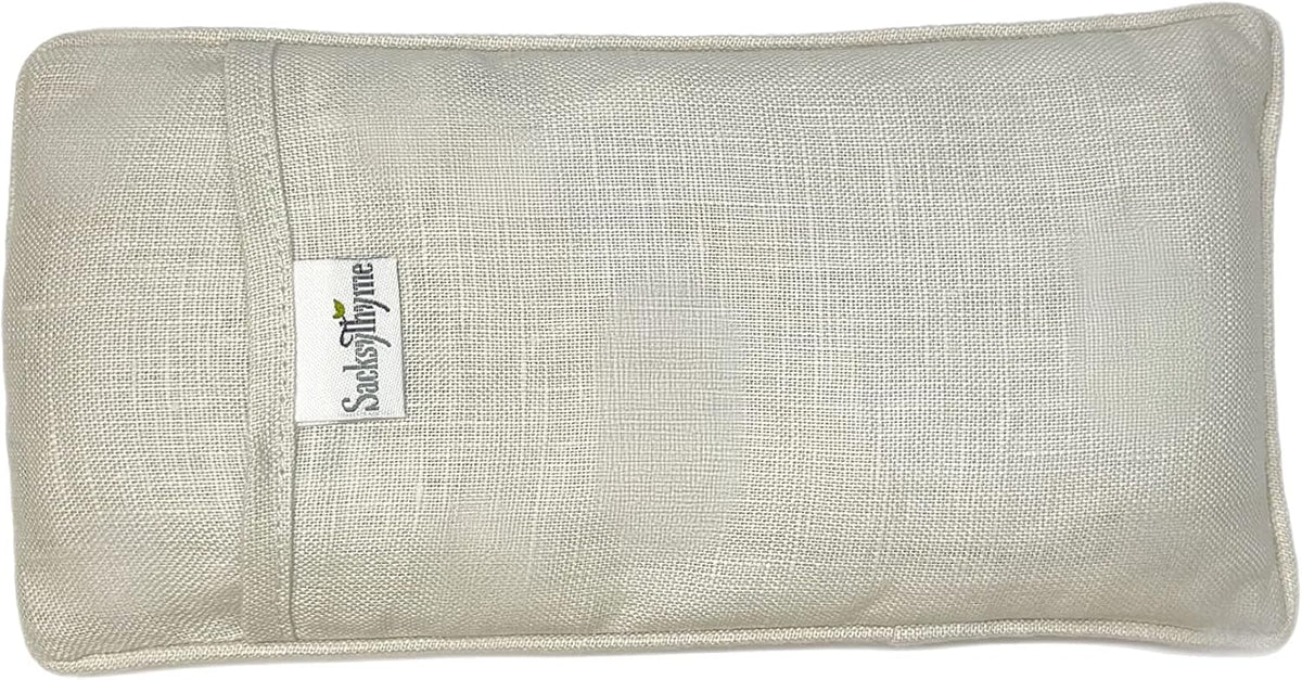 Organic Linen Eye Pillow - Lavender & Flaxseed for Relaxation, Yoga, Stress Relief - Microwavable Heating Pad & Cool Compress - Made in USA - Gifts for Meditation