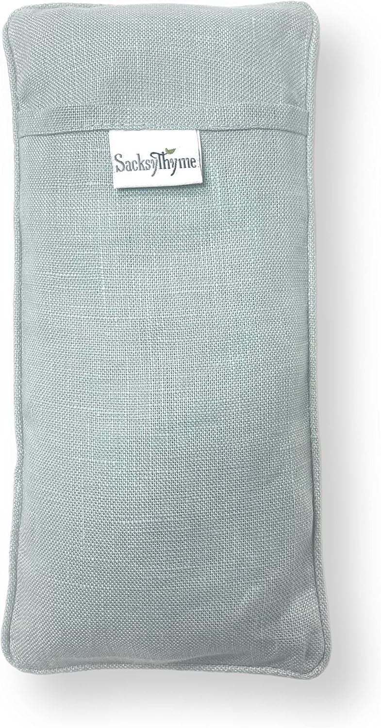 Organic Linen Eye Pillow - Lavender & Flaxseed for Relaxation, Yoga, Stress Relief - Microwavable Heating Pad & Cool Compress - Made in USA - Gifts for Meditation