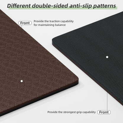 Yoga Mat Thick（8mm）Exercise Mat Non Slip Anti-tear,Pilates Mat for Men and Women,Workout Mats for Home,Barefoot Workouts and Floor Exercise,with Carrier Strap(71"x 24")