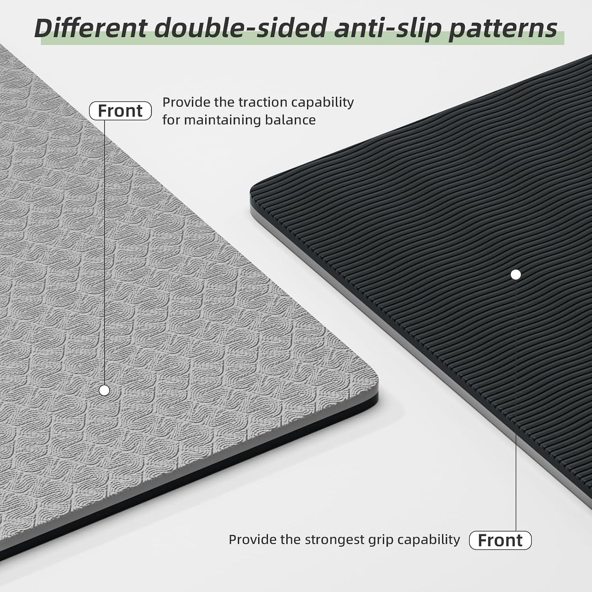 Yoga Mat Thick（8mm）Exercise Mat Non Slip Anti-tear,Pilates Mat for Men and Women,Workout Mats for Home,Barefoot Workouts and Floor Exercise,with Carrier Strap(71"x 24")