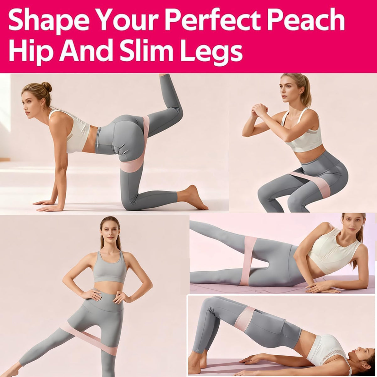 Silicone Booty Bands for Legs and Glute, Non Slip Extra Wide Thick Resistance Loop Bands, Mini Exercise Bands Set of 3, Workout Bands for Hip, Thigh, Pilates, Squat, Gym, Fitness for Women and Men