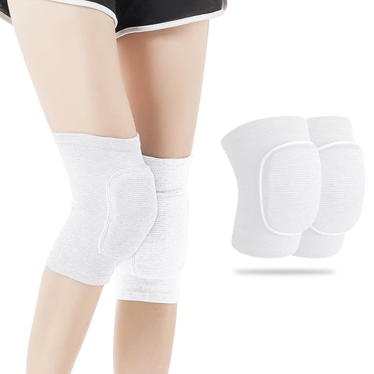 Volleyball Knee Pads, Soft Breathable Thick Sponge Youth Volleyball Knee Pads for Men Women Girls Knees Protective, Knee Pads for Volleyball Basketball Football Dance Workout Climbing etc Various Sports S (White)