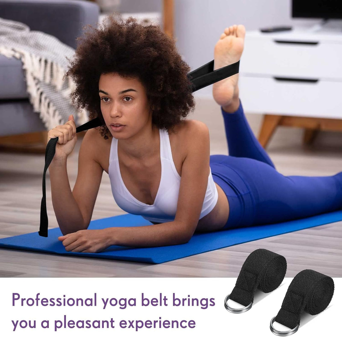 50 Pcs Yoga Strap for Stretching Bulk 6ft Exercise Stretch Band with Metal D Ring Adjustable Pilates Non Elastic Yoga Belt for Women Men Physical Fitness Gym Workout Dance (Black)