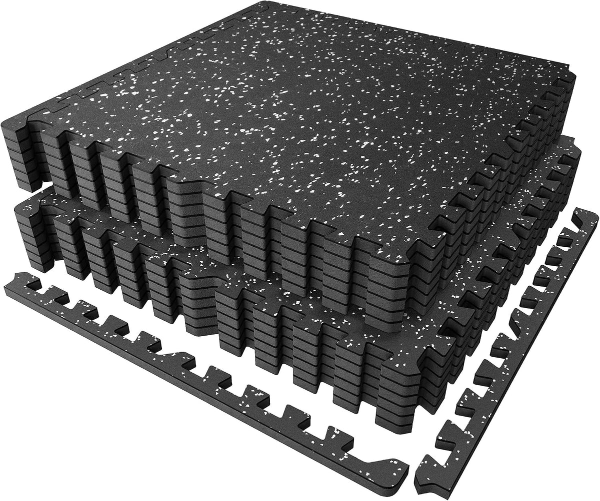 0.56" Rubber Top Gym Flooring, Heavy Duty Gym Mats for Home Gym
