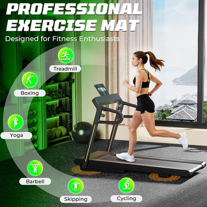 0.56" Rubber Top Gym Flooring, Heavy Duty Gym Mats for Home Gym