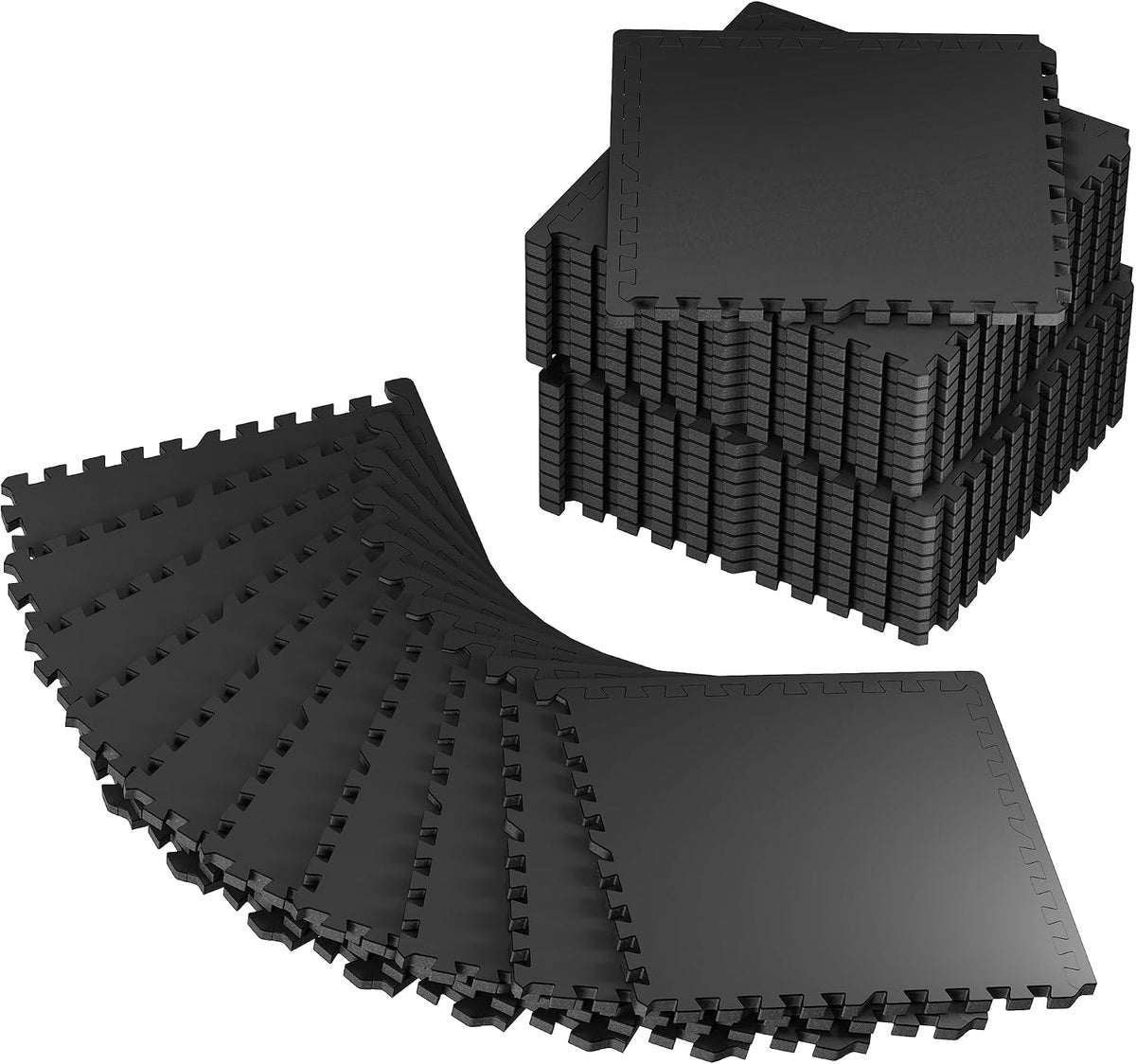 0.56" Rubber Top Gym Flooring, Heavy Duty Gym Mats for Home Gym