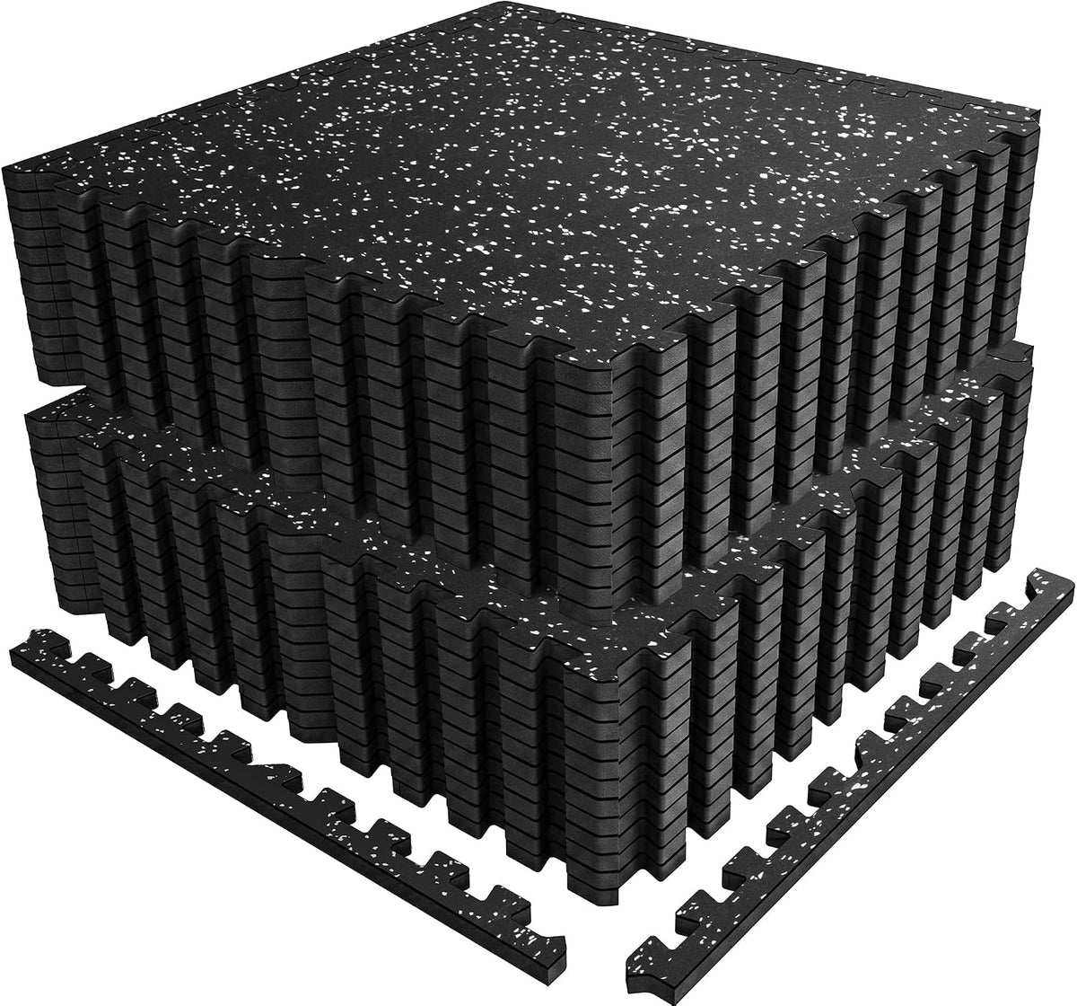0.56" Rubber Top Gym Flooring, Heavy Duty Gym Mats for Home Gym