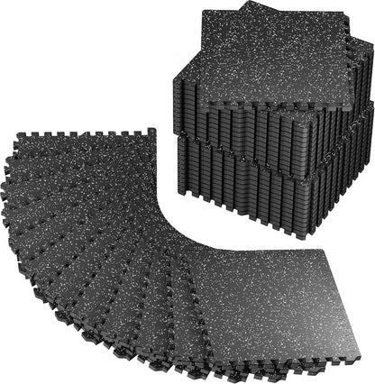 0.56" Rubber Top Gym Flooring, Heavy Duty Gym Mats for Home Gym