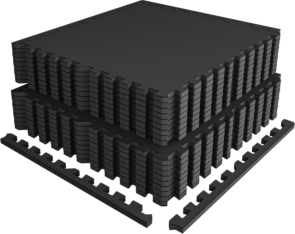 0.56" Rubber Top Gym Flooring, Heavy Duty Gym Mats for Home Gym