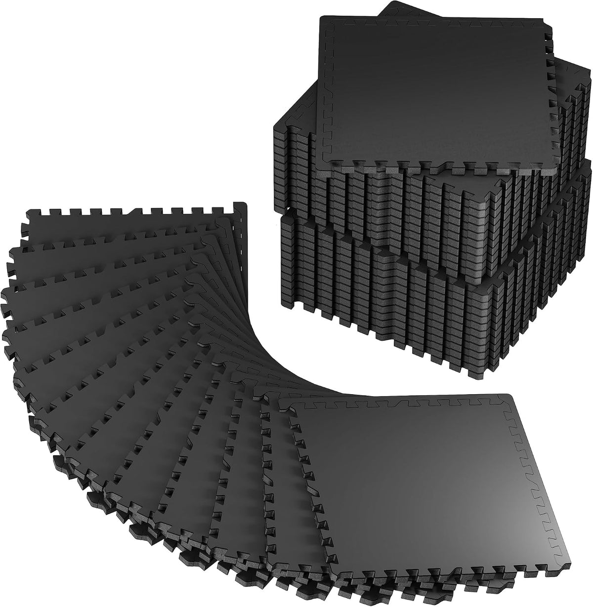 0.56" Rubber Top Gym Flooring, Heavy Duty Gym Mats for Home Gym