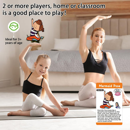 Yoga Cards 30 Yoga Poses Fun Cartoon Workout Positions Flash Cards for Home Gym Use Beginners Advanced Learners Educational Activities Memory Game Promotes Mindfulness and Relaxation