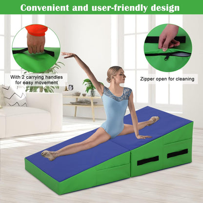 Gymnastics Wedge Mats for Tumbling,48x24 Inch Gymnastics Cheese Mat with Non-Slip,EPE Foam for Exercise,Tumbling,Yoga