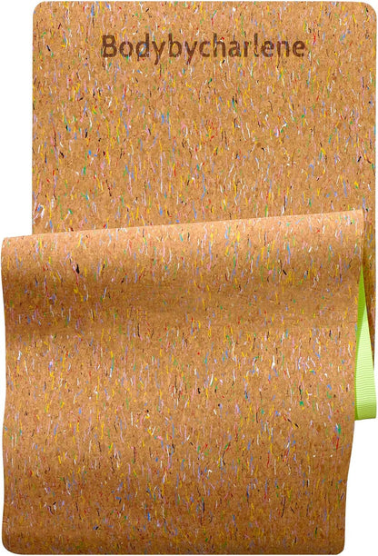 Air Cork Yoga Mat - - Non Slip, Anti Skid Cork Surface with TPE Backing - 71"X24"X10mm Thick Yoga Mats!