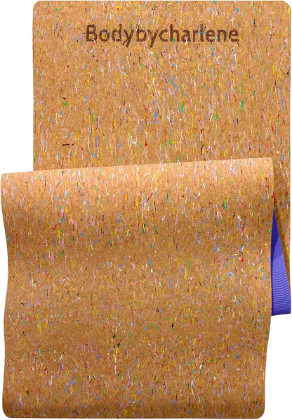 Air Cork Yoga Mat - - Non Slip, Anti Skid Cork Surface with TPE Backing - 71"X24"X10mm Thick Yoga Mats!