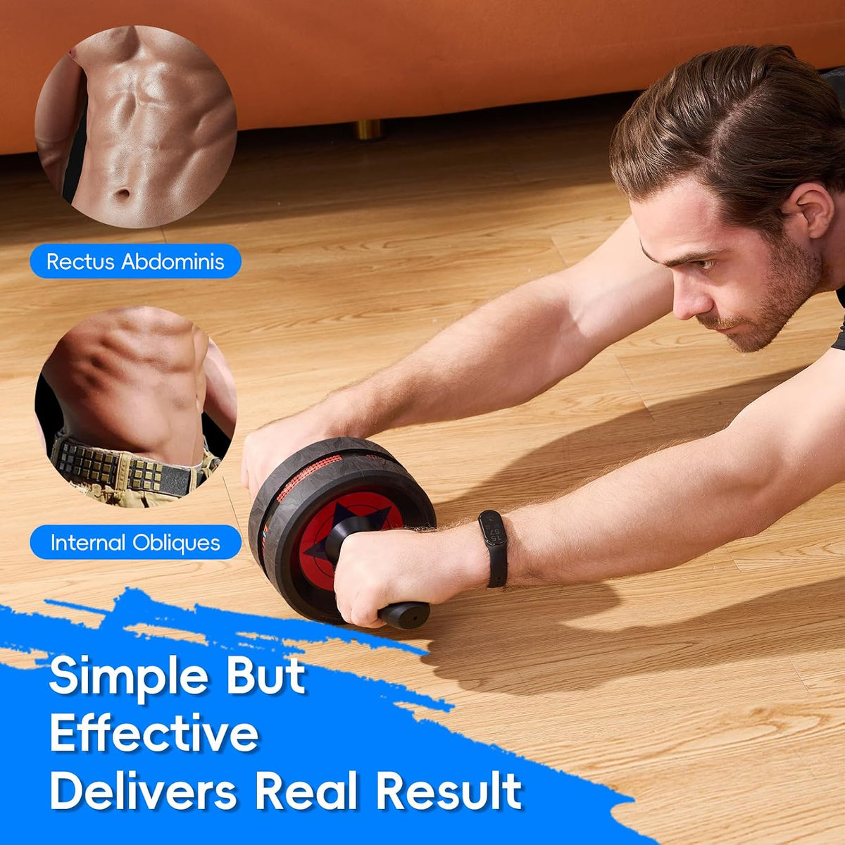 Ab Roller Wheel for Abs Workout with 2 Knee Pads for Home Gym