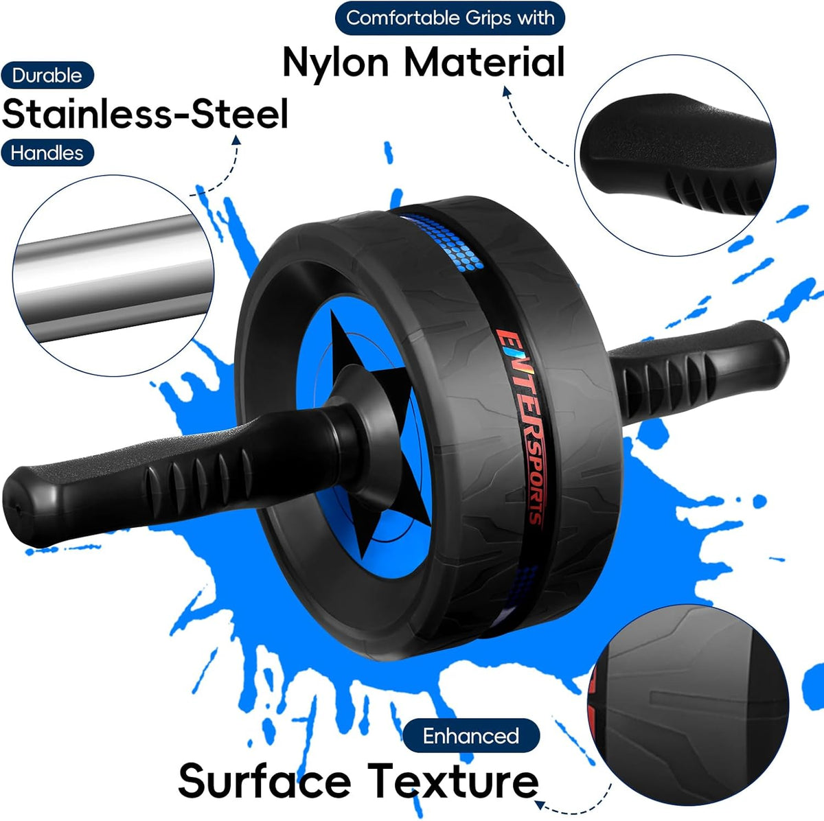 Ab Roller Wheel for Abs Workout with 2 Knee Pads for Home Gym