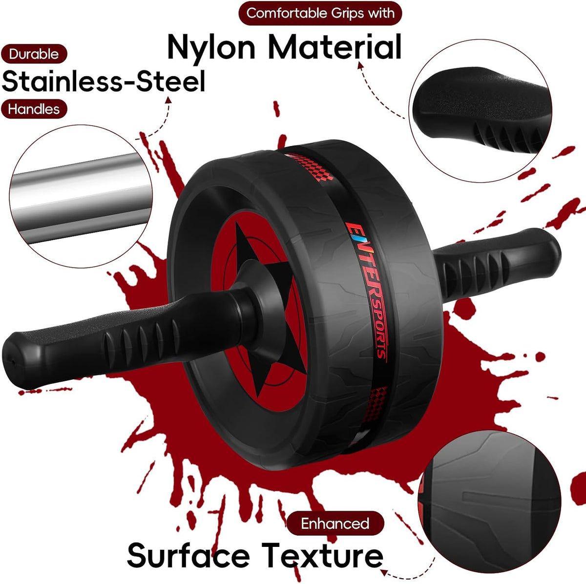 Ab Roller Wheel for Abs Workout with 2 Knee Pads for Home Gym