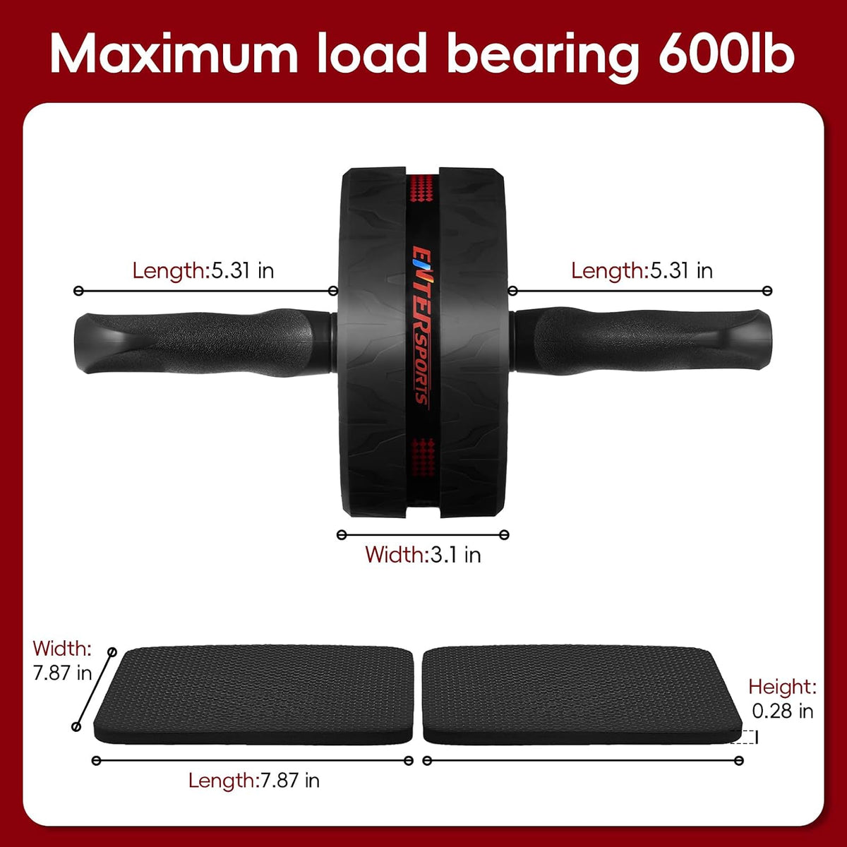 Ab Roller Wheel for Abs Workout with 2 Knee Pads for Home Gym