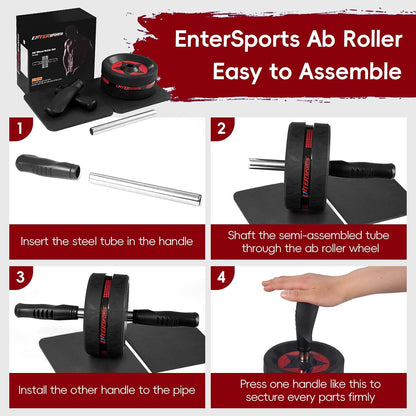 Ab Roller Wheel for Abs Workout with 2 Knee Pads for Home Gym