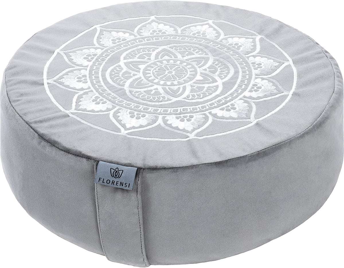 Meditation Cushion Velvet Floor Pillow with Buckwheat Fill