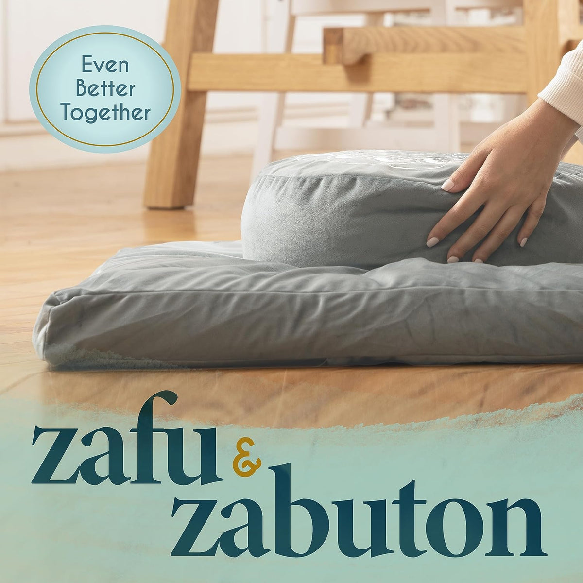 Meditation Cushion Velvet Floor Pillow with Buckwheat Fill