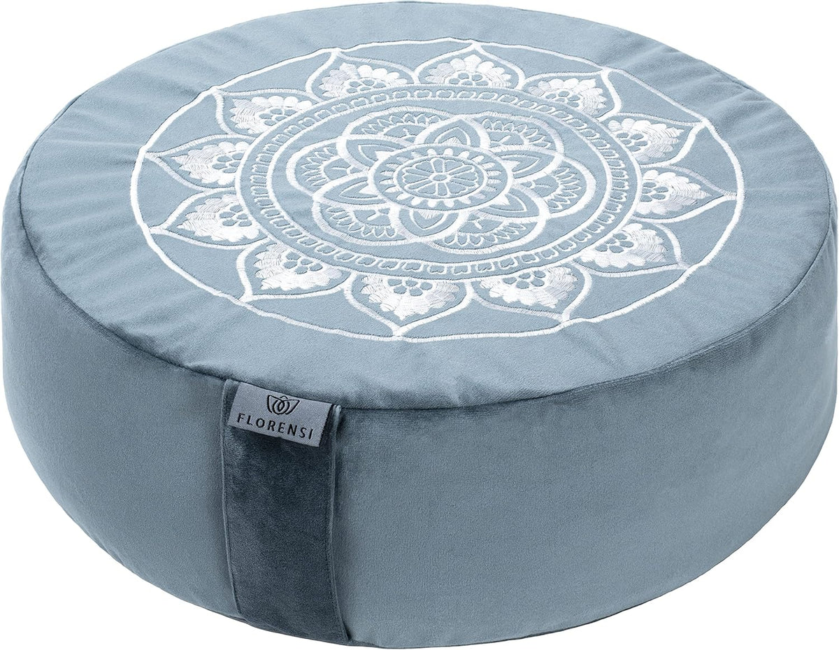 Meditation Cushion Velvet Floor Pillow with Buckwheat Fill