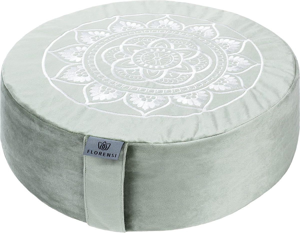 Meditation Cushion Velvet Floor Pillow with Buckwheat Fill