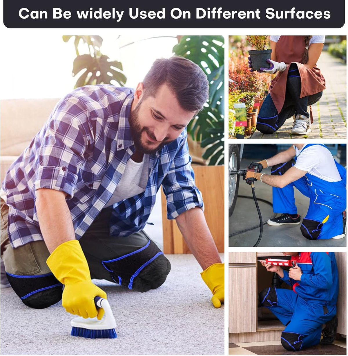 Women Men Knee Pad Suitable for House Working, Floor and Carpet Cleaning, Gardening Maintain, Construction Work, High Elastic Fabric Men Knee Pads Protect Knee Safety