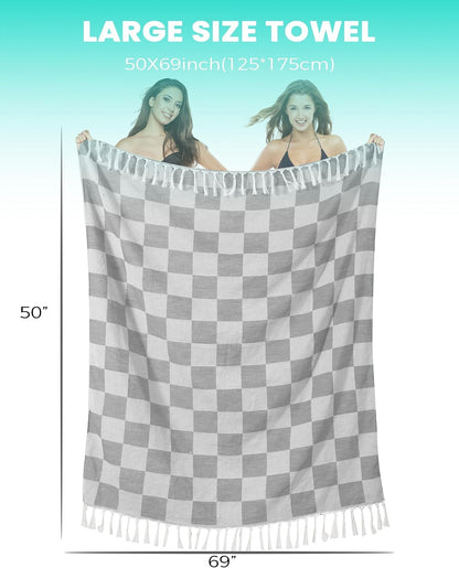 Antfuny 2 Packs Turkish Beach Towel Jumbo Extra Large XL XXL Big Oversized Giant Huge Thin Outdoor Picnic Accessories Airplane Travel Essentials Camping Gears Must Haves Yard Yoga Mat Coral