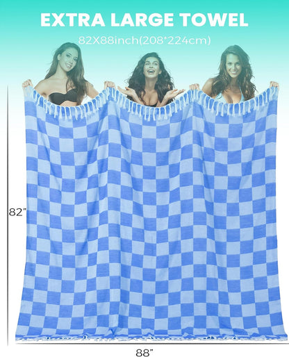 Antfuny 2 Packs Turkish Beach Towel Jumbo Extra Large XL XXL Big Oversized Giant Huge Thin Outdoor Picnic Accessories Airplane Travel Essentials Camping Gears Must Haves Yard Yoga Mat Coral