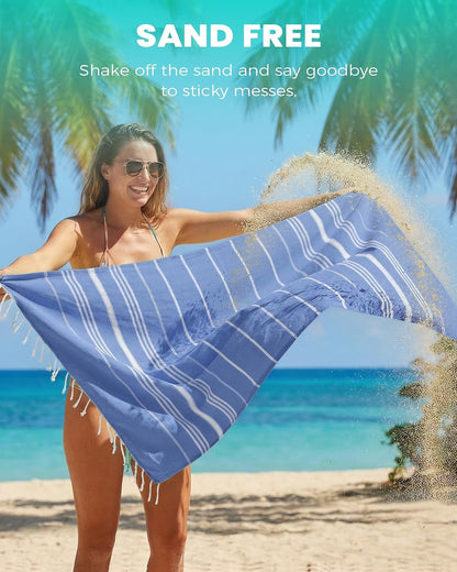 Antfuny 2 Packs Turkish Beach Towel Jumbo Extra Large XL XXL Big Oversized Giant Huge Thin Outdoor Picnic Accessories Airplane Travel Essentials Camping Gears Must Haves Yard Yoga Mat Coral