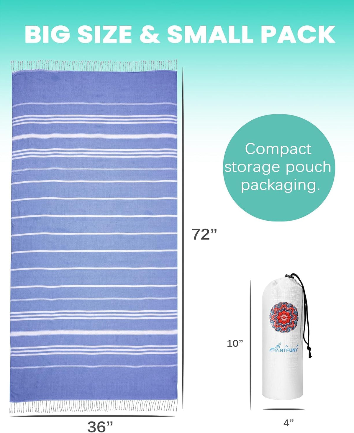 Antfuny 2 Packs Turkish Beach Towel Jumbo Extra Large XL XXL Big Oversized Giant Huge Thin Outdoor Picnic Accessories Airplane Travel Essentials Camping Gears Must Haves Yard Yoga Mat Coral