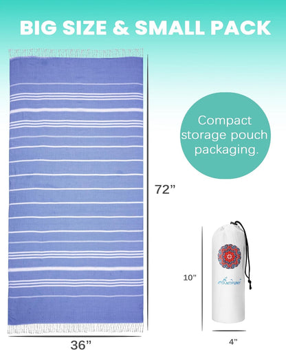 Antfuny 2 Packs Turkish Beach Towel Jumbo Extra Large XL XXL Big Oversized Giant Huge Thin Outdoor Picnic Accessories Airplane Travel Essentials Camping Gears Must Haves Yard Yoga Mat Coral