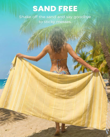 Antfuny 2 Packs Turkish Beach Towel Jumbo Extra Large XL XXL Big Oversized Giant Huge Thin Outdoor Picnic Accessories Airplane Travel Essentials Camping Gears Must Haves Yard Yoga Mat Coral