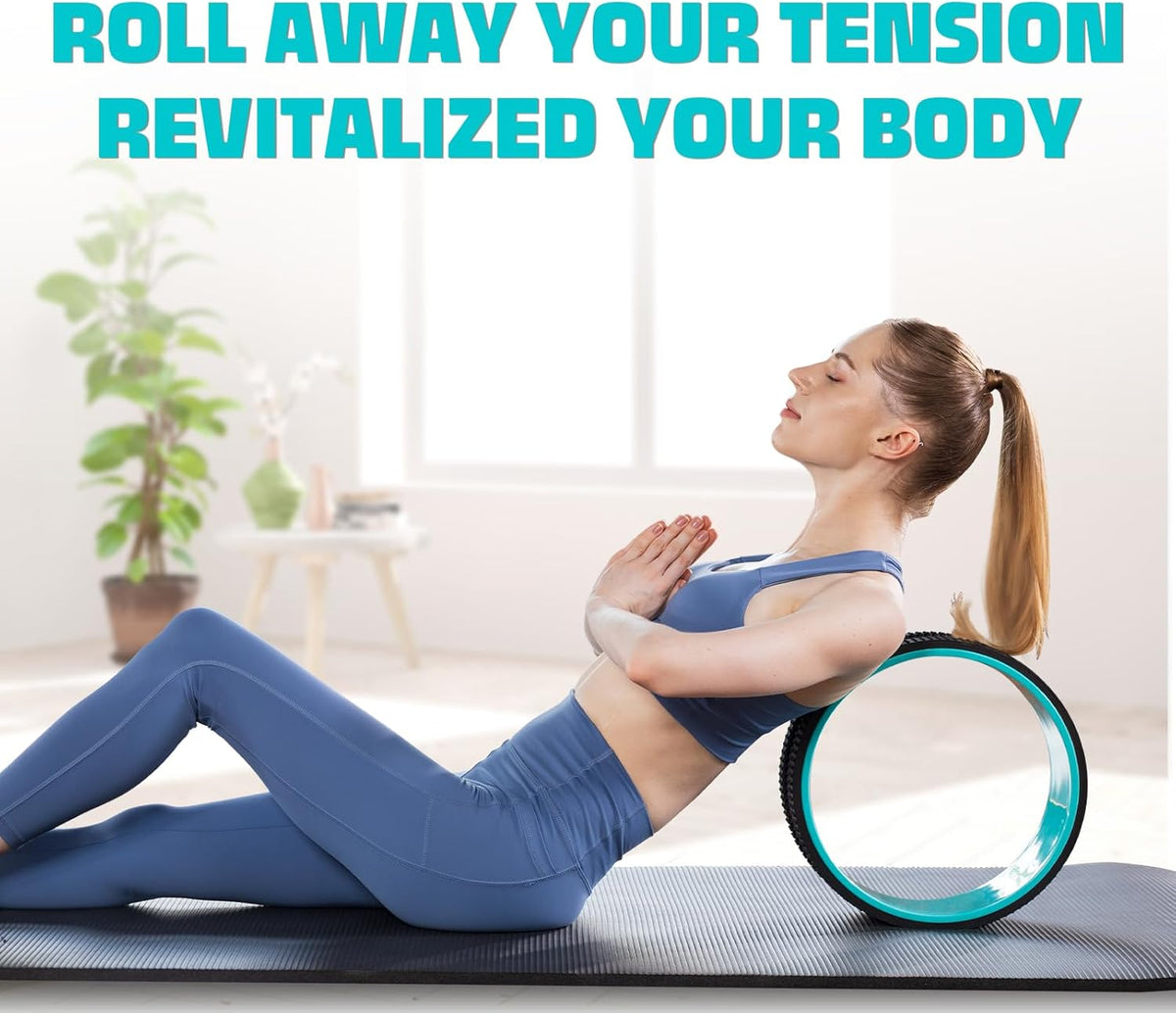 Yoga Wheel Roller, 500 lb Capacity Back Cracker Roller for Comfort HIPS & Neck, Available in 6”/10”/12” Sizes