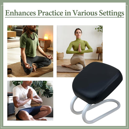 Meditation Bench, Adjustable Height Kneeling Stool with Thick Cushion, Deep Red Seiza Chair for Yoga Zen Prayer Practice