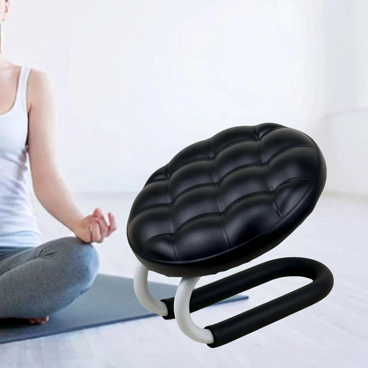 Meditation Bench, Adjustable Height Kneeling Stool with Thick Cushion, Deep Red Seiza Chair for Yoga Zen Prayer Practice