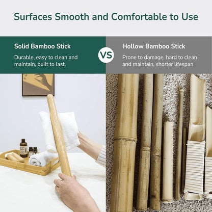 Bamboo Massage Stick - Body Shaping Roller, Guasha Massage Tool for Relaxing Muscles