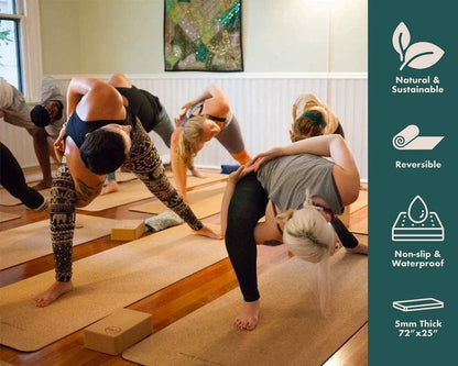 Sweat Proof Durable Cork Yoga Mat Thick Non Slip Exercise Mat for Home Workout