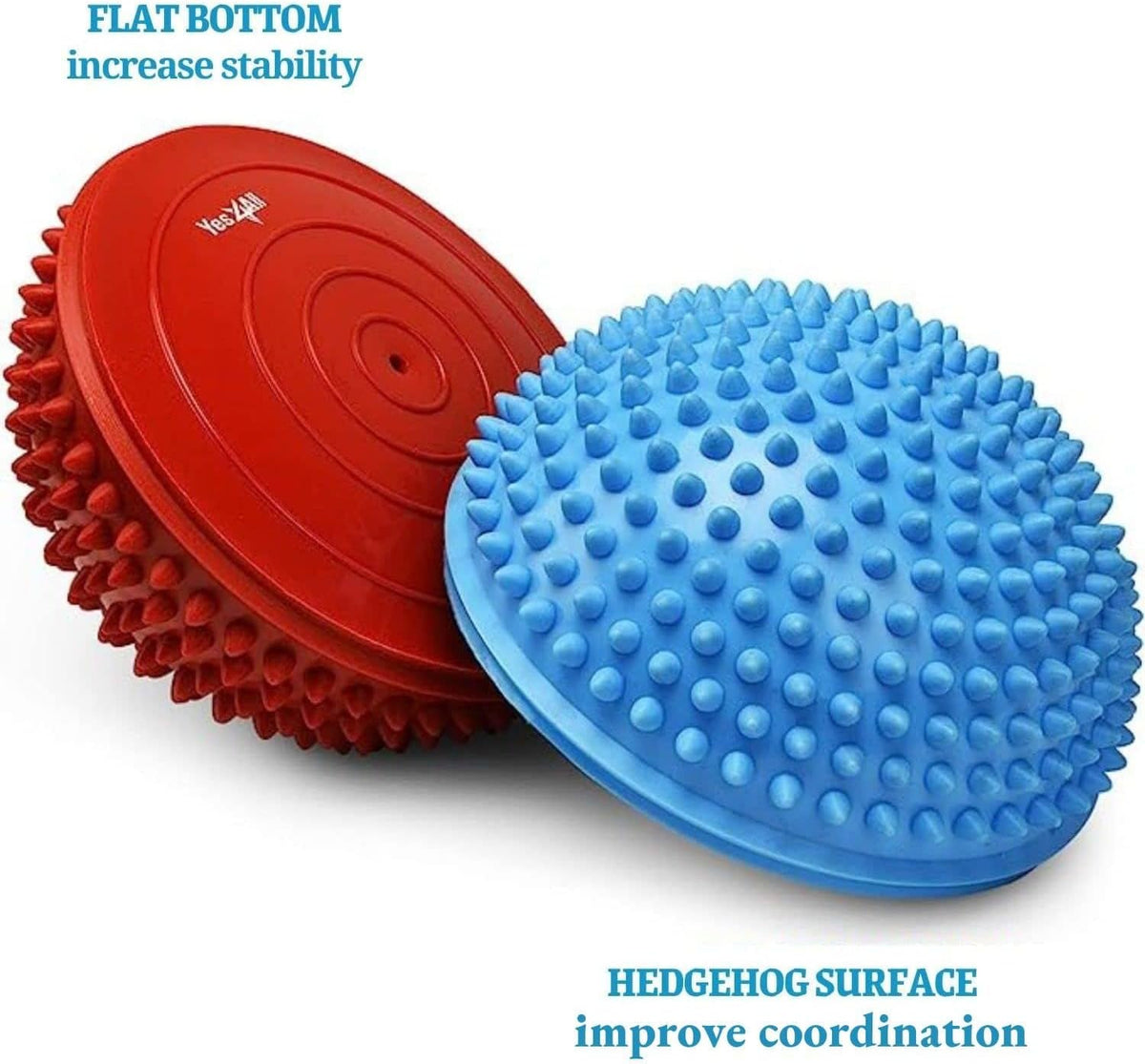 Hedgehog Balance Pods for Exercise, Core Body Balancing, Balance Pods for Youth & Adults with Hand Pump - Set of 5