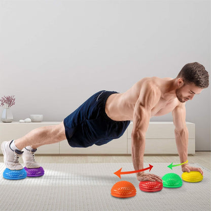 Hedgehog Balance Pods for Exercise, Core Body Balancing, Balance Pods for Youth & Adults with Hand Pump - Set of 5